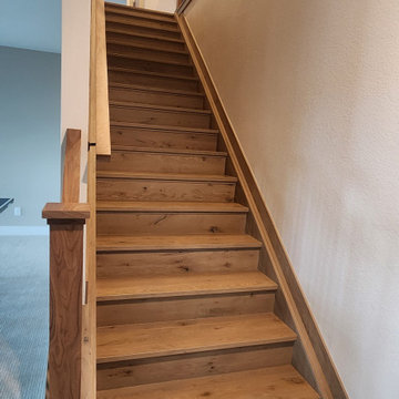 Modern Walnut & Rustic White Oak Staircase | Castle Rock, Colorado