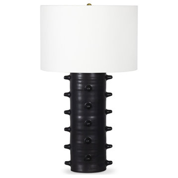 Spruce Ceramic Table Lamp, Black