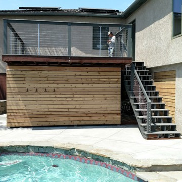 Composite Deck with Stainless Steel Cable Railing in San Diego