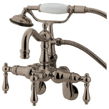 Vintage Clawfoot Tub Faucet, Adjustable Wall Mount Swing Arms, Brushed Nickel