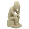 Abstract Cycladic Thinker Statue, 6.25"