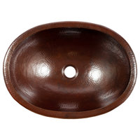 Schrodinger Copper 19" Oval Dual Flex Bath Sink with Ashfield Faucet Kit
