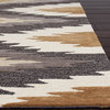 Transitional Tribal Pattern Gray /Black Polyester Tufted Rug - BR46, 2x3
