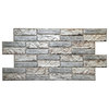 Light Beige Grey Old Brick 3D Wall Panels, Set of 5, Covers 25.6 Sq Ft