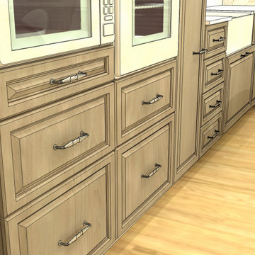 Cuisine farmhouse bois et blanc
