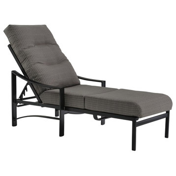 Kenzo Cushion Chaise Lounge, Rich Earth Frame, Aqua Weave Cushion
