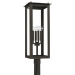 Capital Lighting Fixtures - Hunt 4 Light Post Light or Accessories, Oiled Bronze, 4 - Clean and contemporary, the Hunt Post Lantern takes a modern approach to traditional style. The Oiled Bronze finish accents the striking frame and makes a statement in any outdoor space. This fixture is part of our Rain or Shine Collection and are backed by our five-year warranty.