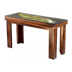 Gears Console Table with Glass Top - Console Tables