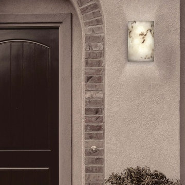 LumenAria Large Cylinder, Open Top and Bottom, Outdoor Wall Sconce in Entryway