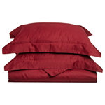 Blue Nile Mills - Egyptian Cotton Duvet Cover Pillow Shams set, Burgundy, King/Cal King - Sleep soundly with our luxuriously soft Egyptian Cotton Duvet Cover Set. Crafted from the softest Egyptian Cotton with a thick and durable 600-thread count, this set boasts an incredibly soft feel and a subtle luster from its sateen weave finish. The luxurious Egyptian Cotton construction is crafted from extra-long fibers that are spun into fine, strong yarns making it breathable, softer, and more durable than other types of Cotton. To make things easy, this duvet closes with clear, hidden buttons that won’t come undone.