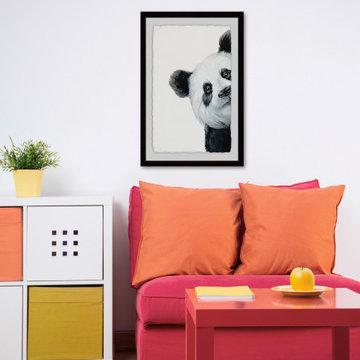 "Peekaboo Panda" Framed Painting Print