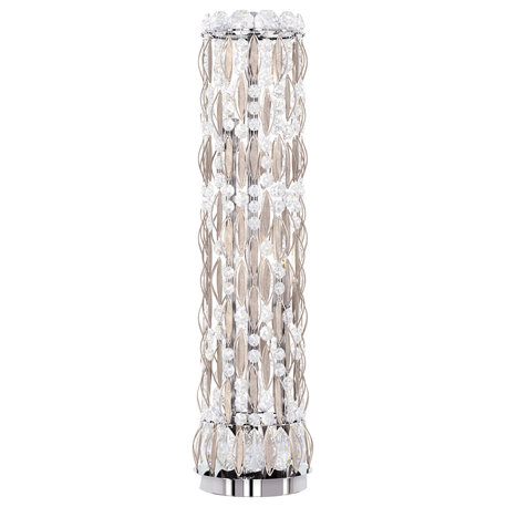 Schonbek Rs8301N-48H 3 Light Crystal Table Lamp, Antique Silver