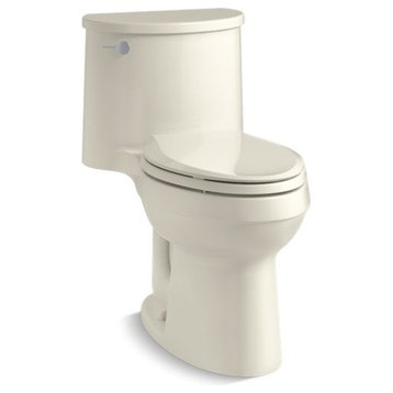 Kohler ADAir 1-Piece Elongated 1.28 GPF Toilet w/ Left-Hand Lever, Biscuit