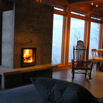 Tulikivi soapstone masonry Fireplace, Lake Superior