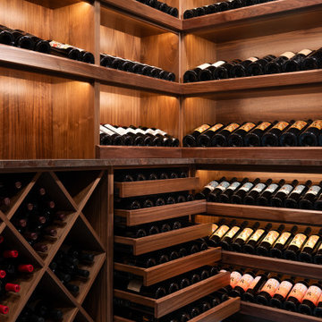 Luxury Wine Cellar with Custom Walnut Wine Racks | Deerfield, IL