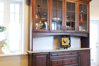 Dining room - porcelain tile dining room idea in Toronto with beige walls and no fireplace