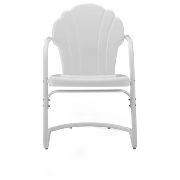 Tulip 2PC Outdoor Metal Armchair Set, White
