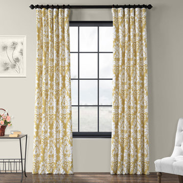 Lacuna Sun Printed Cotton Twill Curtain Single Panel, 50"x 108"