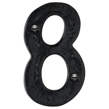 The Mascot Hardware Hammered 4" Black House Number 8 iron