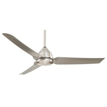 Minka Aire Java 54" Indoor/Outdoor Ceiling Fan With Remote Control, Brushed Nickel, No Light