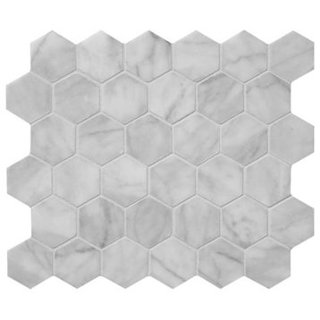 10 3/8"x12" Avenza Honed Hexagon Classic Mosaic