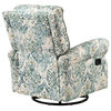 39" Manual Swivel Glider Recliner With Nailhead Trims, Blue