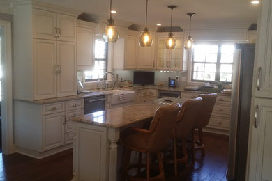 White Painted Custom Kitchen with Granite Countertops