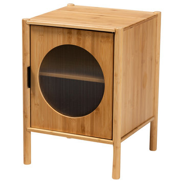 Cherilyn Natural Brown Bamboo Collection, End Table, 1-Door