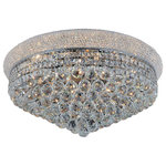 CWI Lighting - Empire 15 Light Flush Mount With Chrome Finish - Think your low-ceiling space can't accommodate a chandelier? Here's a fab option for you. The Empire 15 Light Flush Mount sits close to the ceiling so it leaves sufficient air space and won't make a small space look crowded. When lit, this chrome-finished lighting with crystal embellishment keeps the room looking bright and cozy while delivering a luxe, glistening effect.  Feel confident with your purchase and rest assured. This fixture comes with a one year warranty against manufacturers defects to give you peace of mind that your product will be in perfect condition.