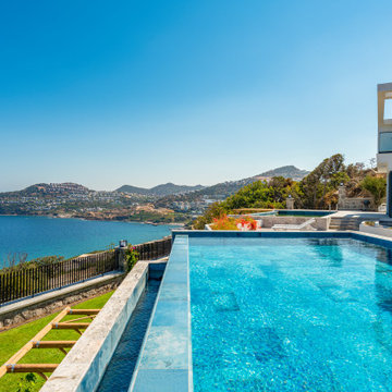 Blue Bead Porcelain Tiles - Bodrum,Mugla Villa