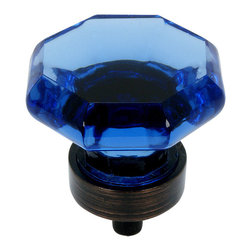 Cosmas - Cosmas 5268ORB-BL Oil Rubbed Bronze and Blue Glass Cabinet Knob - Cabinet And Drawer Knobs