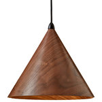 LumenArt - WCP-L Pendant Light, Walnut - WCP-L Pendant, a part of LumenArt's Designer Wood Collection, features a wide conical-shaped shade for direct ambient illumination. Made of real wood veneer over wood cores. WCP-L is offered in two finishes. The classic cone shape provides direct illumination and is well suited for task and ambient illumination. Use WCP-L in residential, retail, hospitality, and corporate settings.