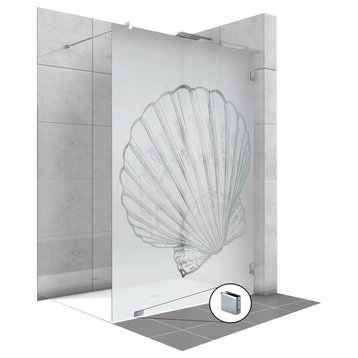 Fixed Shower Screens With Shell Design, Semi-Private, 24" X 75"
