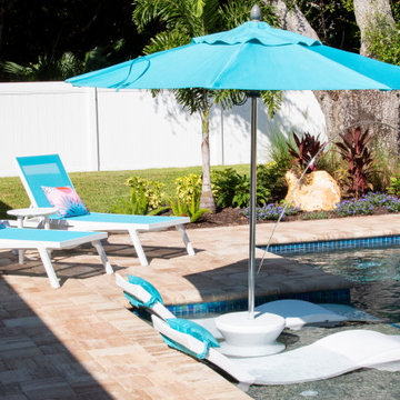 Modern Pool with Advanced LED Lighting and Water Features