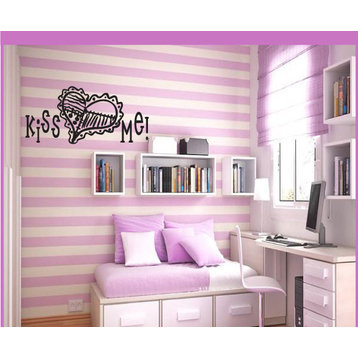 Kiss me with heart patch Vinyl Wall Decal