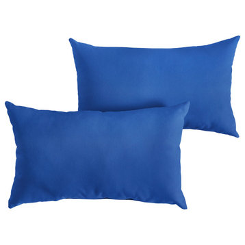 Sunbrella Canvas True Blue Outdoor Pillow Set, 14x24