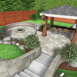 Patio - Pavilion - Fire Pit - Bar - Landscape Package - Landscaping Stones And Pavers