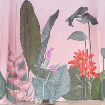 Tropical plant mural