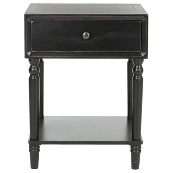 Thomas Accent Table With Storage Drawer Black