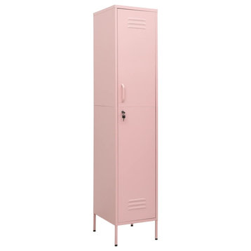 vidaXL Metal Storage Cabinet Office Storage Locker Organizer Cabinet Pink Steel