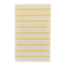 Feizy 0560FGLD Duprine Hand Woven Yellow / Ivory Area Rug - 4' X 6' Rectangle