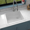 Karran Drop-In Quartz 25" 1-Hole Single Bowl Kitchen Sink Kit, White