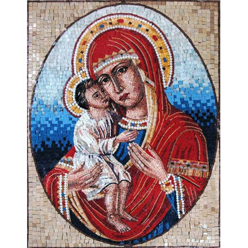 The Christ Iconic Mosaic and Virgin Mary, 47"x63"