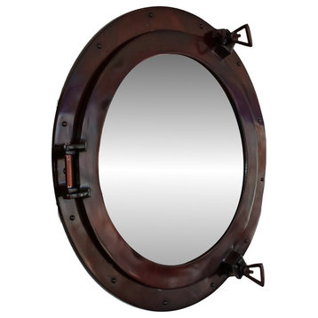 Deluxe Class Antique Copper Porthole Mirror 20'', Decorative Porthole Mirror