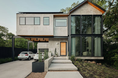 Inspiration for a mid-sized contemporary exterior home remodel in Austin