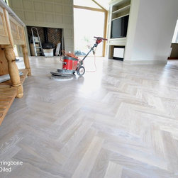 White Oiled Oak Herringbone - Hardwood Flooring