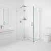 78"x59"x32" Frameless 90 Degree Shower Enclosure, Hinge Style, Brushed Nickel