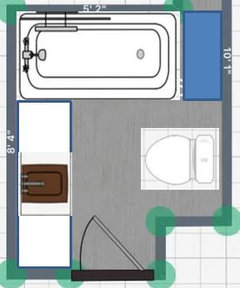 Help-weird/tiny bathroom layout