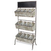 Galvanized 3 Tier Storage With 12 Compartments And Chalkboard