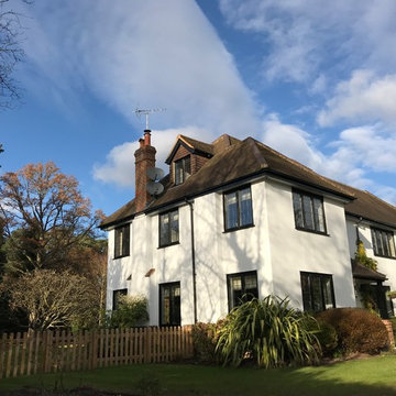 Black Slimline uPVC windows with square leading